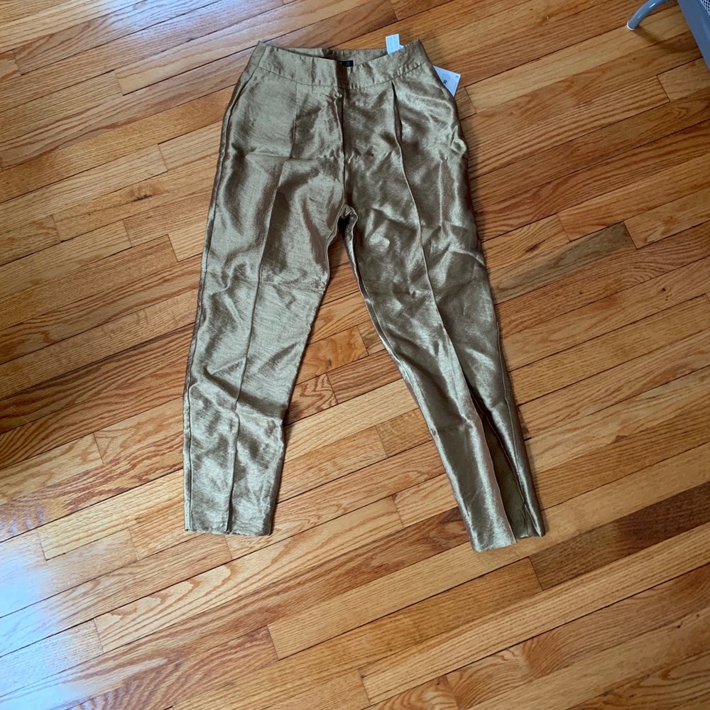 Zara basic pants in gold XS
